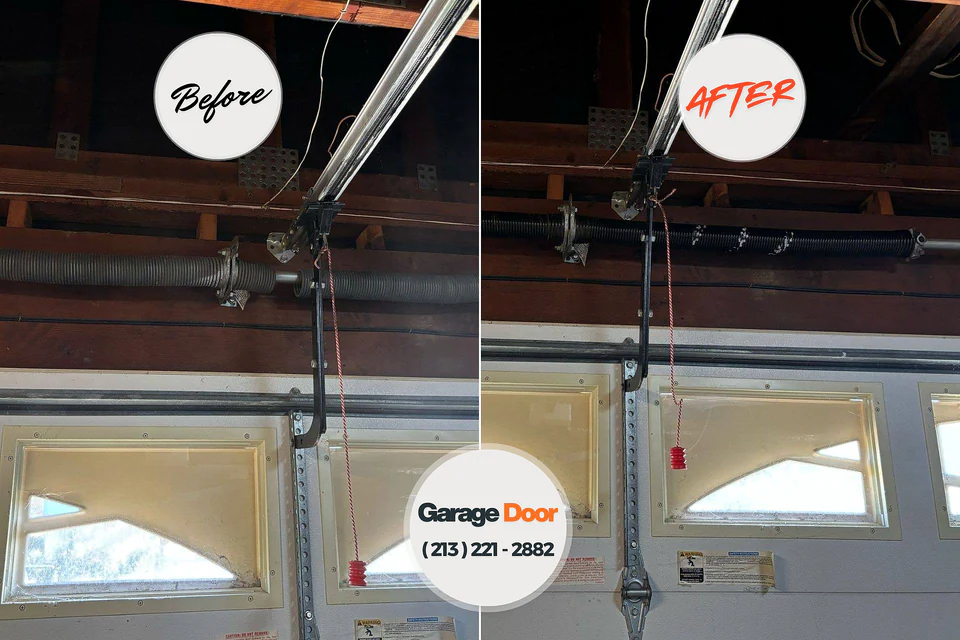 Before and after: garage door repair Bruceton, TN